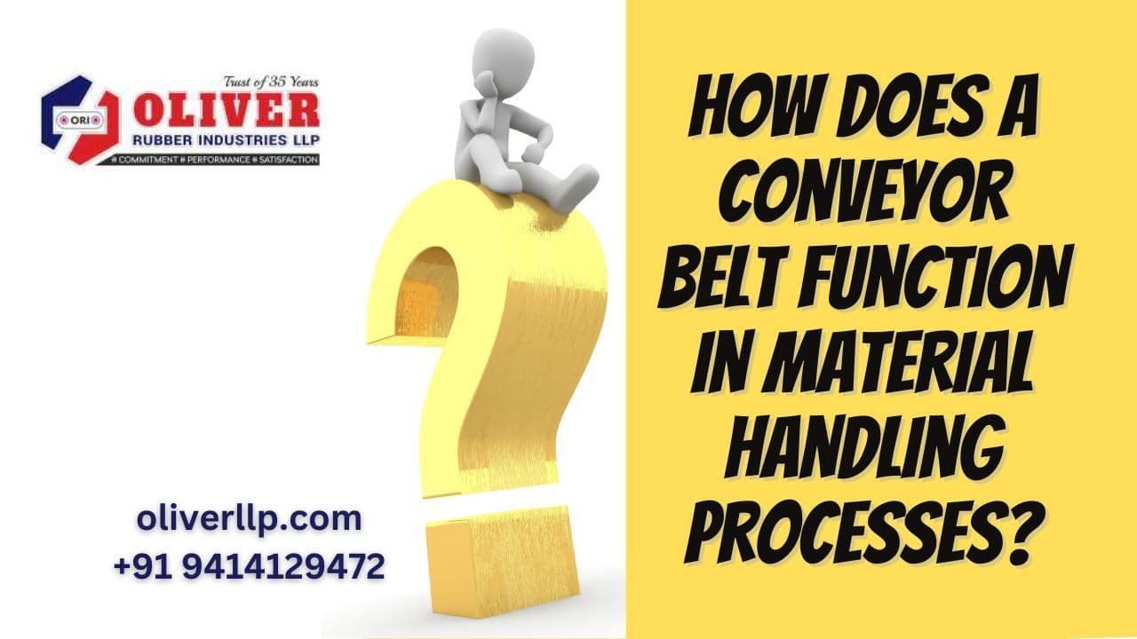 How does a conveyor belt function in material handling processes?