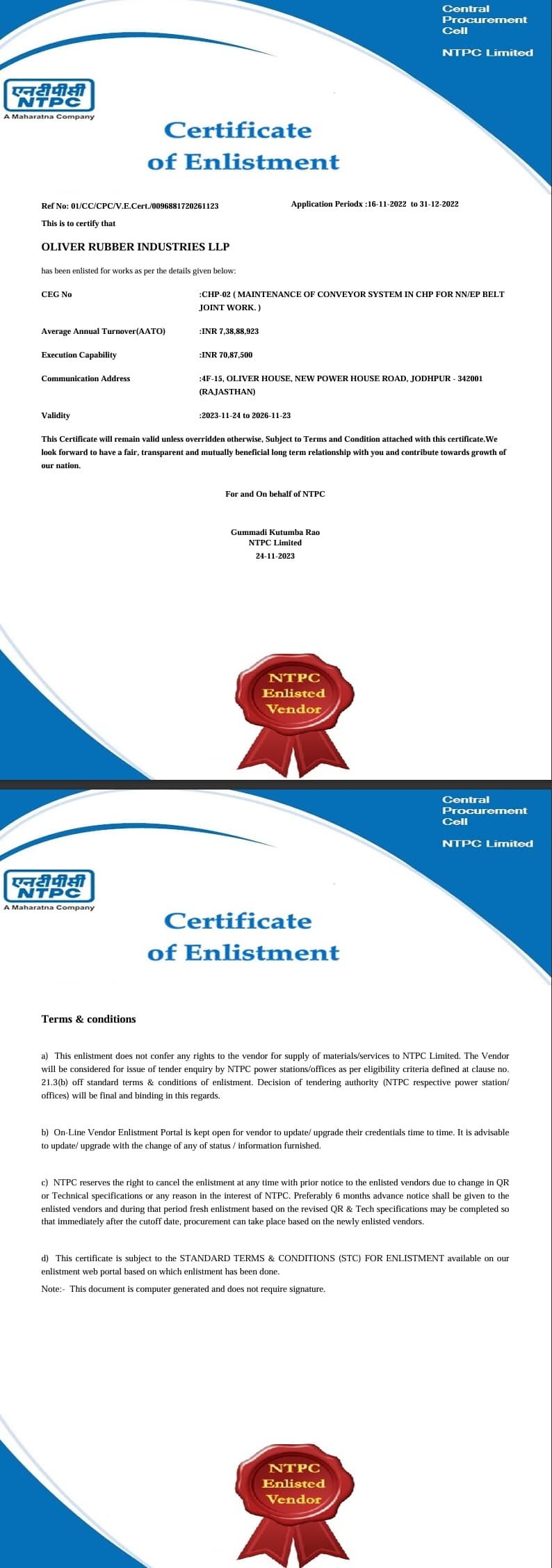 Certificate of Enlistment 