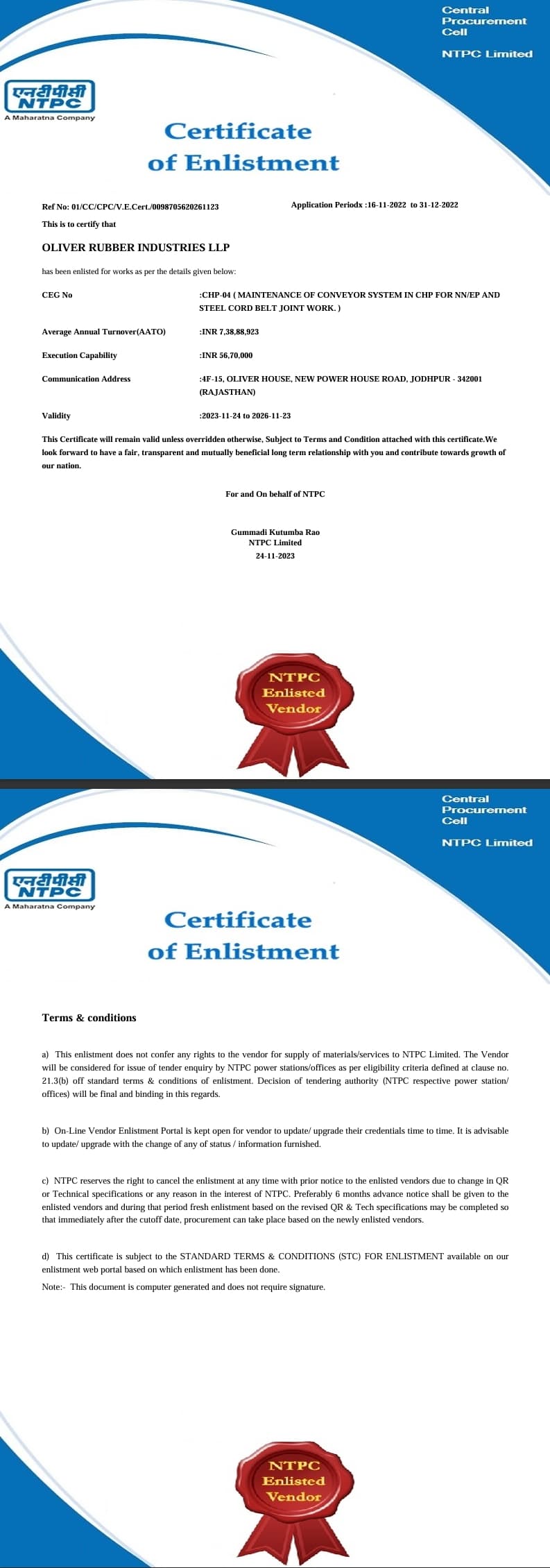 Certificate of Enlistment 
