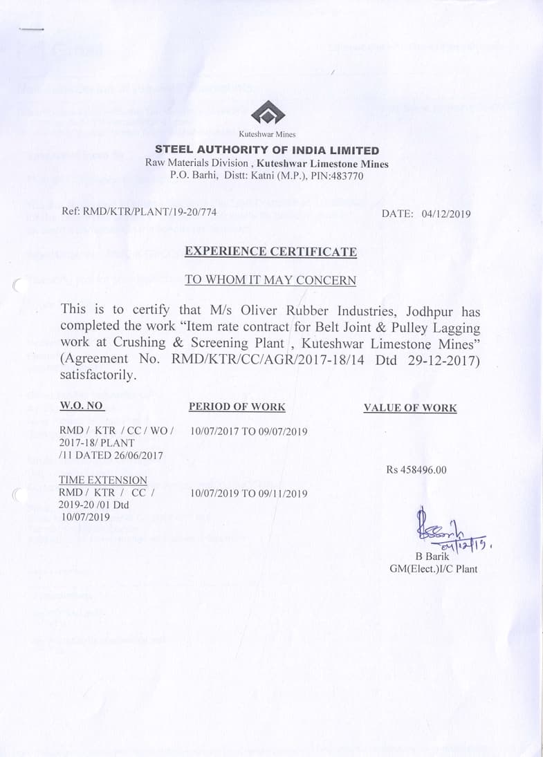 Experience Certificate 